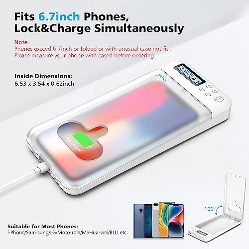 Cell Phone Lock Box with Timer,Portable Timed Phone Lock Box for iPhone and Android Phones, Self-Control Timer Phone Locker to Help Kids,Students Focus Back – Enhanced Compatibility and Speed