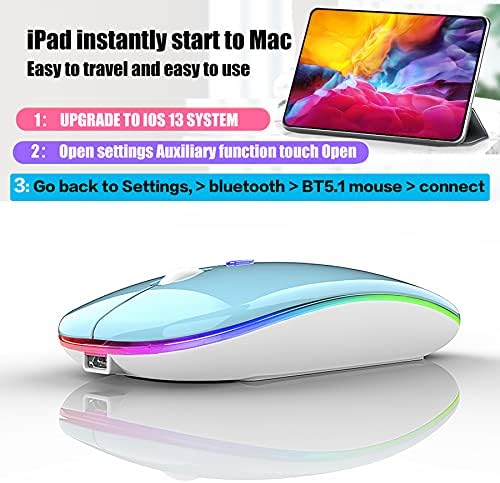 Sleek Bluetooth Wireless Mouse for Mac, Windows & i Pad – Ergonomic Design, High-Precision Navigation, Rechargeable & Dual-Mode Compatibility (Gray & Black) – Elevate Your Productivity with Clutter-Free Connectivity