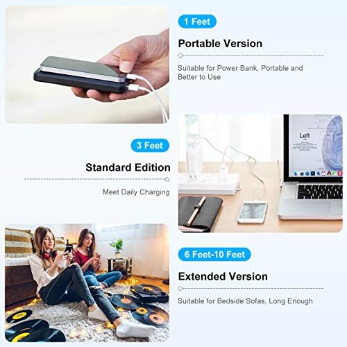 6-Foot Apple MFi Certified Charging Cable – 3 Pack Lightning to USB Cords for Fast Charging i Phone 14/13/12/11/XS/XR/i Pad – Durable Design with Extended Reach for Effortless Device Use – High-Speed, Reliable Connection for Home, Office, and Travel