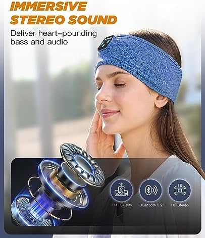 Perytong Wireless Bluetooth Sports Headband Headphones – Ultimate Comfort & Crystal-Clear Sound for Sleep, Yoga & Jogging – Perfect for Insomnia Relief, Meditation, and Easy Device Pairing