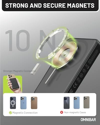 Ultra-Slim Magnetic Power Bank – 5000 m Ah Wireless Charger for i Phone 16 Series with 20 W Fast Charging and USB-C Cable, Stylish Purple Design for Effortless Portability and Enhanced Compatibility