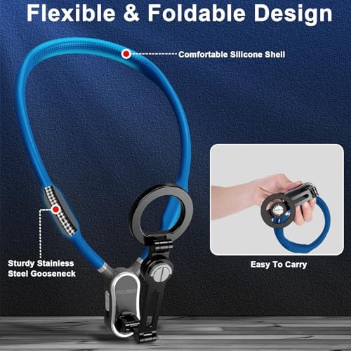 Magnetic Neck Phone Holder – 4-in-1 Hands-Free Mount for i Phone, Android, and Go Pro – Enhanced POV & Vlog Recording Accessory with Adjustable Comfort Neckband – Lightweight & Travel-Friendly Design for Effortless Content Creation – Ideal for Adventurers and Creators