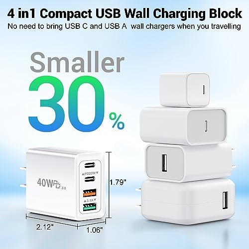 Ultra-Fast 4-Port USB Wall Charger – Multi-Device Power Adapter with Quick Charge 3.0 Technology for i Phone 16 Series, Samsung Galaxy S25/S24, Google Pixel 7 – Compact, Efficient & Safe Charging Solution for Home and Travel