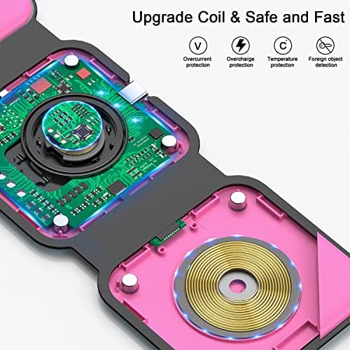 RTOPS 3-in-1 Magnetic Wireless Charging Station for i Phone, Apple Watch, and Air Pods – Compact Ga N Travel Charger with Enhanced Speed and Compatibility for i Phone 16/15/14/13/Pro/Max, Air Pods 4/3/2/Pro – All-in-One Solution for Ultimate Convenience and Efficiency