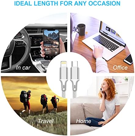 Premium 5-Pack i Phone Charger Set: MFi Certified Nylon Braided Fast Charging Cables (3 FT, 6 FT, 10 FT) for i Phone 14/13/12/11/X/Max/8/7/6/5/SE/i Pad – Unmatched Durability & Versatile Lengths for Every Lifestyle