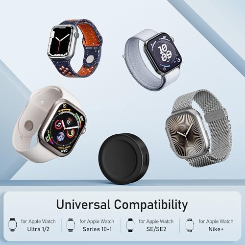 Elevate Your Charging Experience with the Elebase Ultra-Fast Magnetic Portable Apple Watch Charger – Seamless Wireless Solution for Series 10, 9, 8, 7, 6, Ultra 2 & SE – USB-C & i Phone Compatible – Lightweight, Durable, and Perfect for On-the-Go Power Management and Efficiency