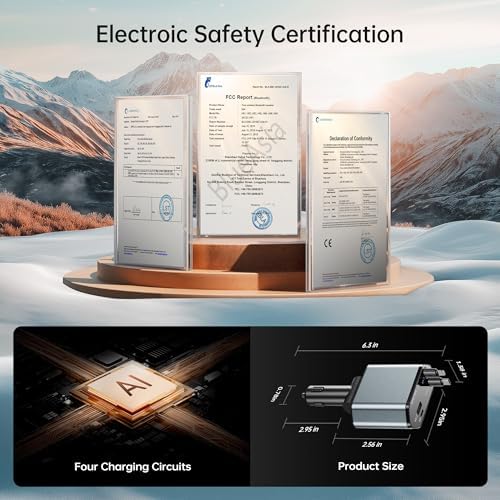 GUSGU 100 W Retractable Car Charger – Versatile 4-in-1 Fast Charging Solution with 2.6 ft Tangle-Free Cord, Lightning & USB-C Adapters – Universal Compatibility for All Devices in Sleek Silver Design – Stay Powered On-The-Go