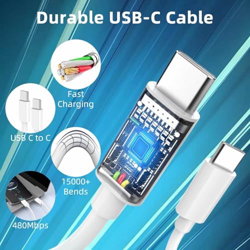 30 W Ultra-Fast USB-C Charger with 6.6 FT Cable for i Phone 16/15 & Galaxy S Series – High-Speed Charging with Safety Features for All Devices – Compact & Portable Power Adapter for On-the-Go Use