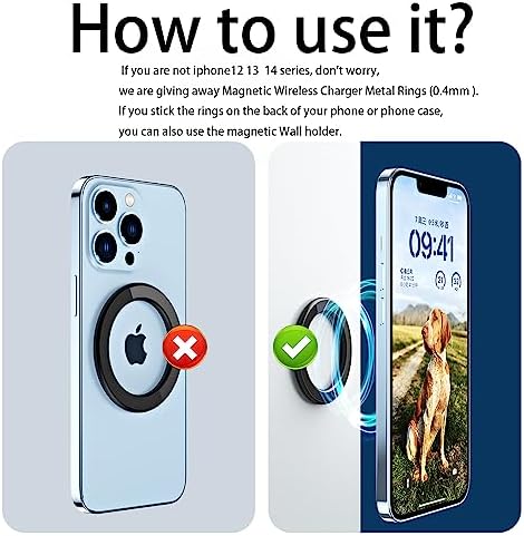 Magnetic Phone Ring Holder for i Phone 12, 13, 14 – Stylish Magnetic Car Stand & Wall Mount for Mag Safe Cases – Dual-Pack White Accessory for Ultimate Convenience and Hands-Free Use