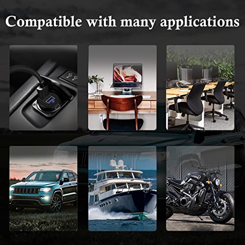 BATIGE Type C USB 3.0 Flush Mount Extension Cable – 3 ft Alloy Shell Car, Truck & Motorcycle Dashboard USB Port with LED Indicator for Enhanced Durability and Seamless Connectivity