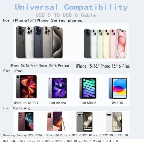 Premium i Phone 16/15 Fast Charging Adapter – Apple MFi Certified 30 W USB C Charger Block with 2 Pack 6 FT Type C Cord for Enhanced Efficiency in Pink – Ultimate Charging Solution for i Phone 16 Plus, 16 Pro, 16 Pro Max, and 15 Pro Max – Stylish and Portable Power for Home and Travel