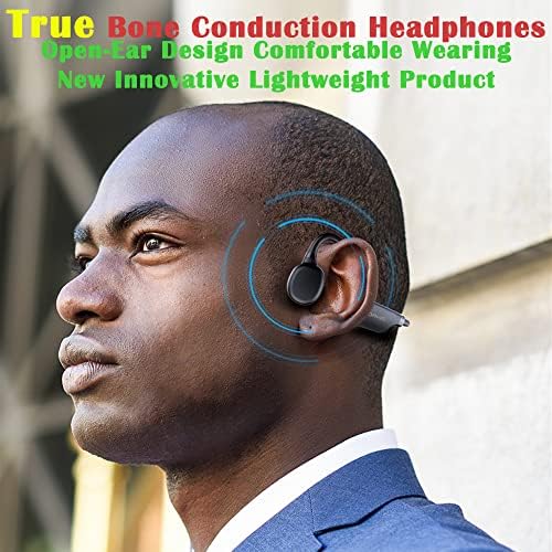 IHAO Ultra-Light Bone Conduction Bluetooth Headphones with Built-In MP3 Player – Open-Ear Ergonomic Earbuds for Active Lifestyles, Perfect for Cycling, Running, and Skiing – Sweat-Proof, Comfortable Fit with Exceptional Sound Clarity and Surround Awareness