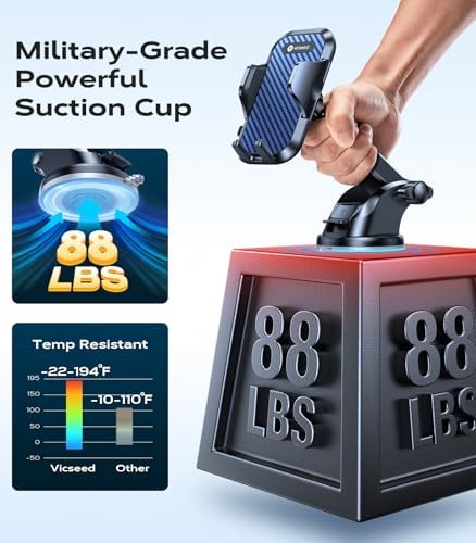 VICSEED [True Strongest Suction] [Rally Racing-Grade Stability] Phone Holders for Your Car 2025 Upgraded Car Phone Holder Mount Truck Stand Cradle for iPhone Samsung All Phones, Yellow – Enhanced Compatibility and Speed