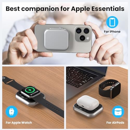 Ultimate 3-in-1 Magnetic Power Bank – 5000 m Ah Wireless Charger for i Phone 16/15/14/13/12, Apple Watch & Air Pods – 22.5 W Fast Charging, Lightweight Portable Battery Pack with LED Status Indicators – Enhanced Compatibility for On-the-Go Power Solutions