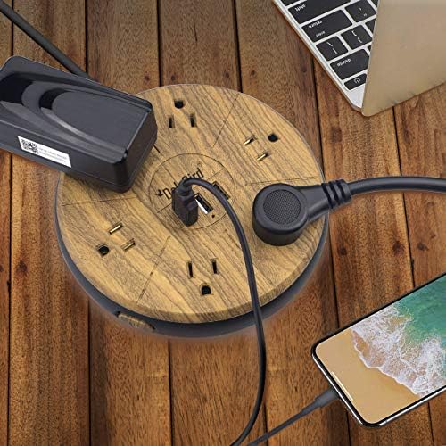 High-Power Surge Protector Power Strip with 6 AC Outlets and 20 W USB-C Fast Charging – Ideal for Home, Office, and Dorm Room Use with Circuit Breaker Safety Feature and Wide Outlet Spacing for Optimal Device Compatibility