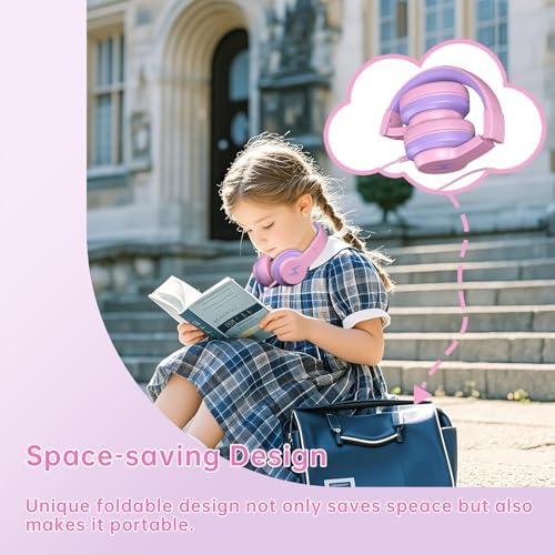 Unleash Your Child’s Potential with Premium USB-C Over-Ear Headphones – Crisp HD Audio, Safe Volume Control for Young Ears, Perfect for Learning and Adventure, Compatible with i Pads, PCs, Tablets – Stylish Foldable Design in Eye-Catching Blue for Ultimate Comfort and Engagement