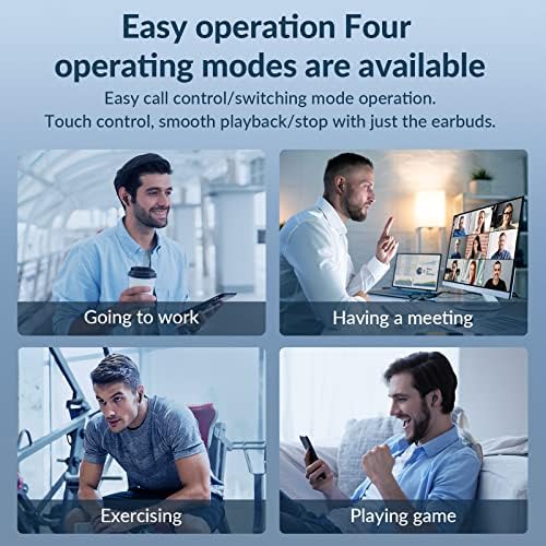 Elevate Your Audio Experience with M3 Wireless Earbuds – Active Noise Cancelling Bluetooth Earphones with Deep Bass, 30 Hours Playtime, and 4 ENC Microphones for Crystal-Clear Calls – Perfectly Compatible with i OS, Android, and PC – Lightweight, Ergonomic Design for Ultimate Comfort