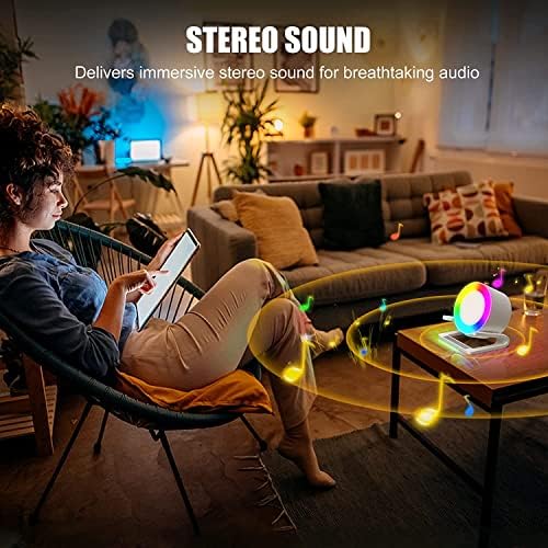 Multifunctional Wireless Charger Station with Premium Bluetooth Speaker and Adjustable LED Ambient Lighting – Fast Charging for i Phone 15, 14, 13, 12, 11, X Pro Max – Elevate Your Audio and Charging Experience in Style