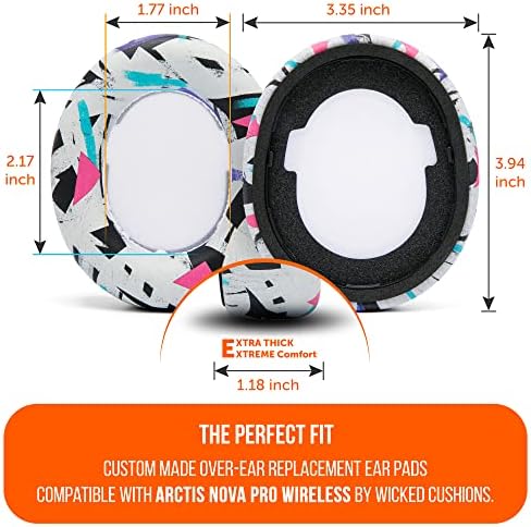 Upgrade Your Sound: WC Premium Replacement Earpads for Steelseries Arctis Nova Pro Wireless by Wicked Cushions | Enhanced Comfort with Thick, Soft Leather & Superior Durability | Red Camo Design for Distinctive Style & Optimal Sound Isolation