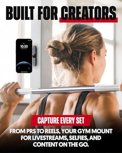 Magnetic Gym Phone Mount – Dual Magnet Stand for i Phone & Android, Perfect for Mag Safe Accessories | Stable Alloy Base for Home, Garage, or Workouts | Streamline Your Fitness Routine with Enhanced Convenience and Accessibility