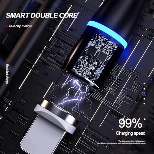 Magnetic 3-in-1 Charging Cable Set – 5 Pack of 1 Ft Durable Nylon Braided Fast Charge Cables for USB Type-C, Micro USB & i OS Devices – 360° Magnetic Connection for Hassle-Free Power on the Go