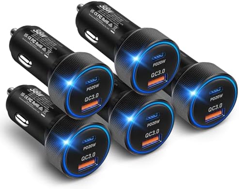 38 W Dual USB-C Car Charger | Fast Charging Multi-Port Adapter | Boxeroo 3-Pack Cigarette Lighter Charger for i Phone 16/15/14/13/12 Pro & Samsung | PD/QC 3.0 Technology for Rapid Power Delivery | Compact, Durable, and Versatile Charging Solution for Road Trips & Daily Commutes | Stay Powered On-the-Go with Enhanced Compatibility and Safety Features