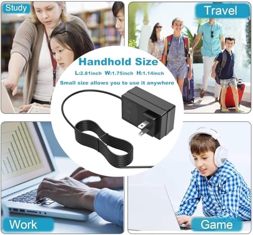 UL Listed 12 V AC Charger for Naclud X15 & FUNYET Duetbook 14 – Versatile Power Supply with 2 A, 2.5 A, 3 A Output Options – Compact, Lightweight Laptop Adapter for Home, Office, Travel – Reliable Fast Charging for Multiple Devices – Engineered for Safety and Longevity