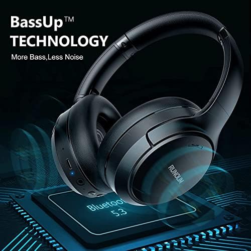 RUNOLIM Wireless Over-Ear Noise Cancelling Headphones – 70-Hour Playtime, Superior Hi-Fi Sound with Rich Bass, Foldable & Portable Design, Built-In Microphone for Easy Calls – Ideal for Home, Travel, and Office Use