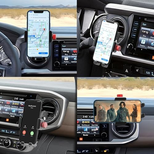 Elevate Your Driving Experience with the Premium Aluminum Smartphone Mount for 2016-2023 Toyota Tacoma – Ultimate Durability and Stability for i Phone & Galaxy Users – Effortless Installation and Secure Grip for Enhanced Navigation and Hands-Free Calls – Must-Have Accessory for 3 rd Gen Tacoma Enthusiasts