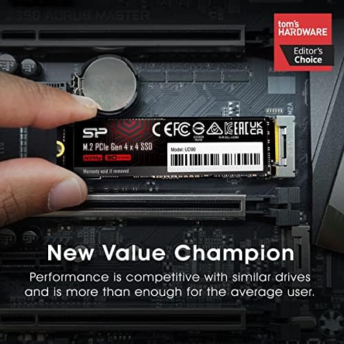 Elevate Your Computing Experience with Silicon Power 500 GB UD90 NVMe 4.0 Gen4 PCIe M.2 SSD – Lightning-Fast Read/Write Speeds of 5,000/2,700 MB/s for Gamers and Creators – Compact, Reliable Storage Solution with Superior Compatibility for All Devices