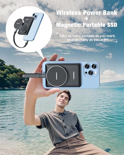 5000 m Ah Wireless Magnetic Power Bank with 15 W Fast Charging – Dual Device Charger for i Phone 16/15/14/13/12, Smartwatches & Earbuds – Compact Travel-Friendly Design with 20 W Output & Smart Safety Features for Reliable Power On-the-Go