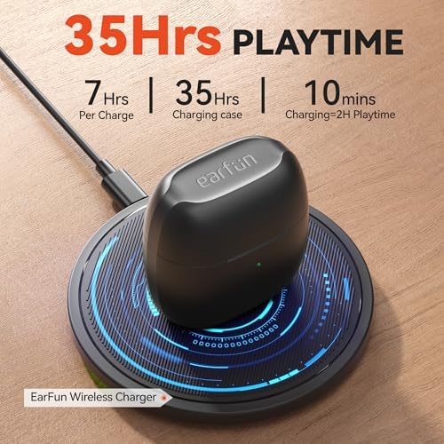 Elevate Your Audio Journey with Ear Fun Air True Wireless Earbuds – Bluetooth 5.0 Technology, 4 Microphones for Crystal-Clear Calls, IPX7 Waterproof Sweatshield for Active Lifestyles, Volume Control for Custom Sound, Fast USB-C & Wireless Charging, Deep Bass Sound Experience, 35 Hours of Playtime in Sleek White – Perfect for Music Lovers & Fitness Enthusiasts