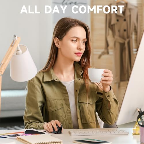 Elevate Your Comfort and Style with the memzuoix Purple Ergonomic Wireless Mouse – Right-Handed Vertical Design for Natural Wrist Posture, Adjustable DPI of 800/1200/1600, Perfect for PCs, Laptops, and Desktops – Experience Lag-Free 2.4 G Connectivity and Enhanced Productivity!