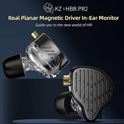 Revolutionize Your Audio Experience with KZ X HBB PR2 Planar Magnetic In-Ear Monitor Headphones – Premium Hi-Fi Alloy Shell Design, Removable Silver-Plated Cable for Enhanced Compatibility and Speed, Ergonomic Comfort for Long Listening Sessions