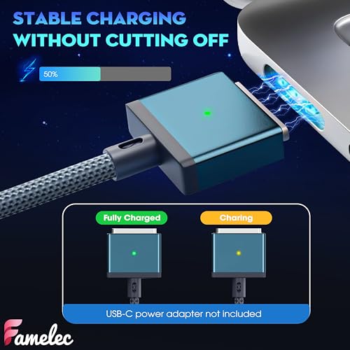 140W USB-C to Magnetic 3 Cable, 2M/6.6ft Compatible with MacBook Air Charger Magnetic, USB-C to Magsafe 3 Cable Fit for MacBook Air 15 Inch, 13 Inch M3 2023, for Mac Book Pro 14” 16″ M4 2024 – Enhanced Compatibility and Speed