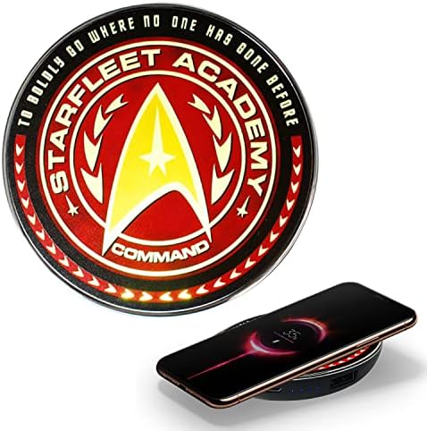 Star Trek Illuminating Wireless Charger & Backup Battery Pack – Sci-Fi Inspired Portable Phone Charger with Light-Up Transporter Pad Logo for Enhanced Compatibility and Fast Charging – Ultimate Gift for Star Trek Fans and Tech Enthusiasts