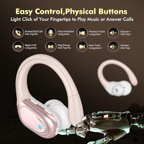 Revolutionary Bluetooth 5.3 Wireless Earbuds with Exceptional 80-Hour Playtime – IPX7 Waterproof Sport Headphones Engineered for Ultimate Noise Isolation and Secure Comfort – Ideal for Gym Enthusiasts and Outdoor Explorers – Striking Red Design – Unmatched Audio Performance for Active Lifestyles