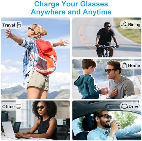 USB-C Charging Cable for Ray-Ban Meta Wayfarer Smart Glasses (RW4006 & RW4008) – 3.9 ft Tangle-Free TPE/TPU Design with Voltage Stabilizer & PTC Protection for Rapid Charging with Power Banks, Laptops, Phones, and Cars – Ultimate Compatibility and Efficiency