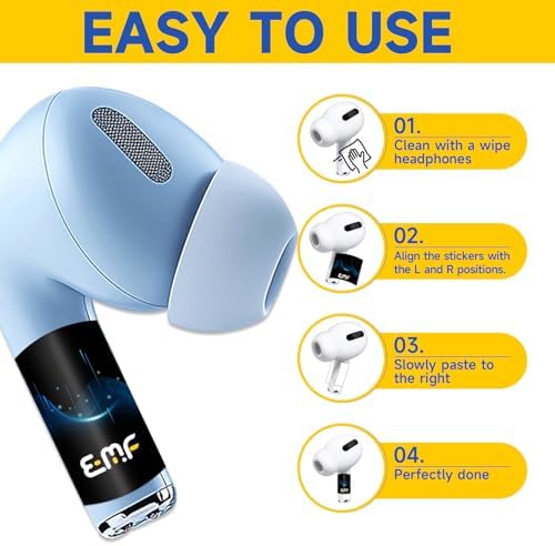 Premium Black Protection Stickers for Air Pods Pro 2 nd/3 rd Gen – 4-Piece Set for Enhanced Durability and Style – Eco-Friendly Solution for Wireless Earbuds and Bluetooth Headsets – Effortless Application, Superior Protection Against Scratches and Dust – Ideal Accessory for Active Users Seeking Longevity and Performance