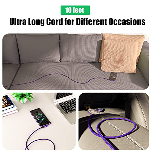 Ultimate 10 ft Type C Fast Charging Cable – 90-Degree USB to USB C Braided Cord (3-Pack) for i Phone 16/15 and Galaxy S Series – Enhanced Durability & Vibrant Colors for Seamless Charging Experience