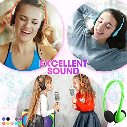 Chumia 30 Pack Adjustable On-Ear Headphones – Premium Bulk Audio Solution with 3.5 mm Compatibility for Students and Adults – Ideal for Classroom, Library, Museum, and Travel Use – 10 Eye-Catching Colors for Ultimate Comfort and Style