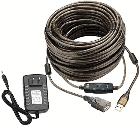 PASOW 50-Foot USB 2.0 A Male to A Female Active Extension Cable with Signal Booster and LED Indicator – Optimal High-Speed Data Transfer for Printers, Keyboards, Game Consoles, and More – Perfect for Home & Office Connectivity Solutions