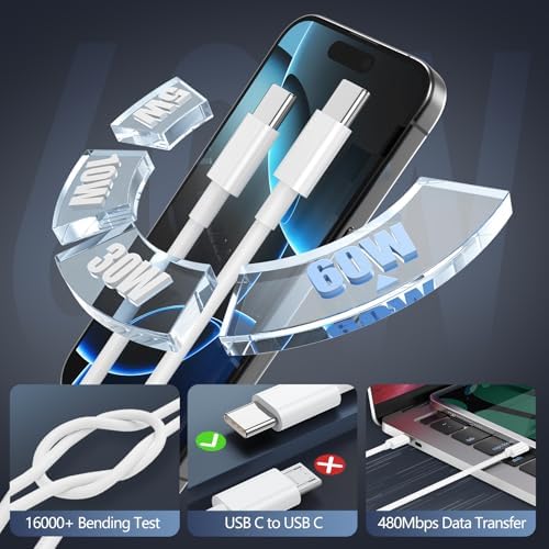 Essri 45 W PD 3.0 Ultra-Fast Charger Duo with 10 FT USB-C Cable – Premium Charging Solution for i Phone 16/15 Pro Max and Mac Book – High-Efficiency Power Delivery, Multi-Voltage Compatibility (20 V/2.25 A, 15 V/3 A, 12 V/2 A) – Perfect for On-the-Go Charging and Enhanced Device Performance