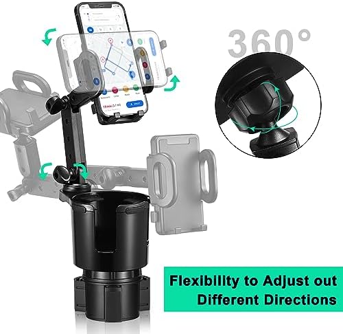 Revolutionize Your Driving with the This Hill Adjustable Car Cup Holder Expander and 360° Rotating Phone Mount – Universal Fit for All Smartphones, Including i Phones, for Ultimate Navigation and Connectivity Safety