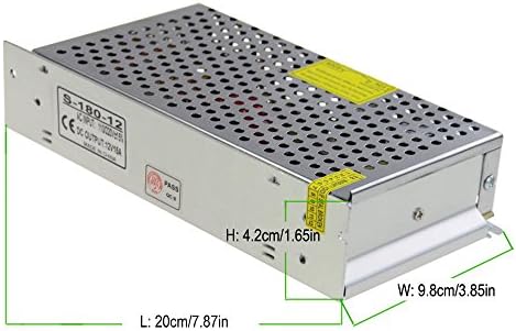 12 V 15 A High-Efficiency Power Supply Adapter for LED Strips & CCTV Systems – Versatile AC to DC Converter with 180 W Output – Enhanced Safety Features & Compact Design for Reliable Performance in Various Applications