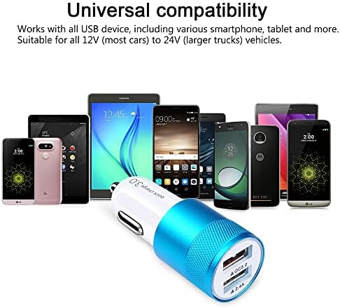 Rapid Charge Dual Port Car Charger – 30 W 5.4 A USB Adapter for Smartphones & Tablets – Universal Compatibility for i Phone, Samsung, LG & More – Compact Travel-Friendly Design with Overcharge Protection Features – Efficient Power Delivery for On-the-Go Charging