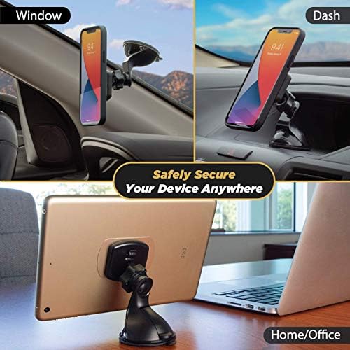 Scosche MXDM Ultra-Strong Magnetic Car Phone Holder – Secure Dashboard Mount for i Phone, Samsung & All Smartphones – Effortless Hands-Free Navigation & Enhanced Driving Safety with Durable Metal Plate