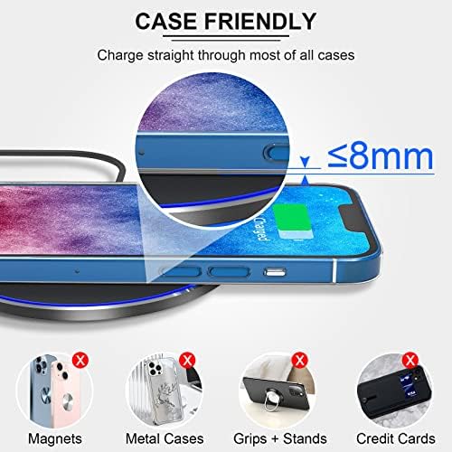 Ultra-Fast 10 W Wireless Charging Pad – Premium Multi-Device Charger for i Phone 14/13/12/11, Samsung Galaxy, Air Pods, and Huawei Mate – Sleek Anti-Slip Design with Safety Features for Home or Office Use