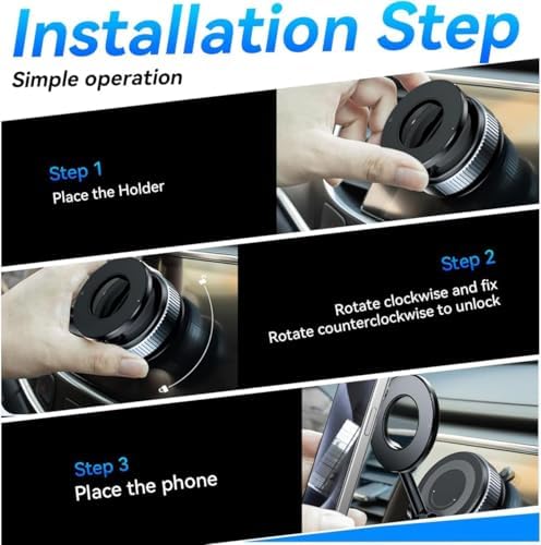 Vacuum Magnetic Suction Phone Holder,Doubled Sided Universal Cellphone Holder Stand for Car/Home/Smooth Surface/Mirror/Glass Foldable and Retractable Vacuum Magnetic Suction Phone Mount Bracket (B) – Enhanced Compatibility and Speed