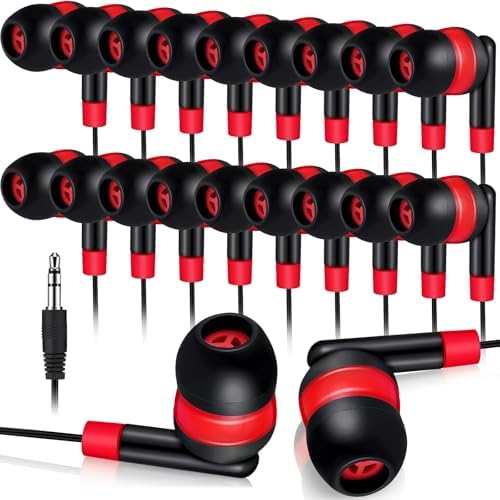 Kanayu 100 Pack Classroom Wired Earbuds – Hygienic 3.5 mm Earphones for Focused Student Learning – Lightweight, No-Microphone Design for Uninterrupted Study Sessions – Vibrant Green Bulk Headphones Perfect for Schools and Libraries